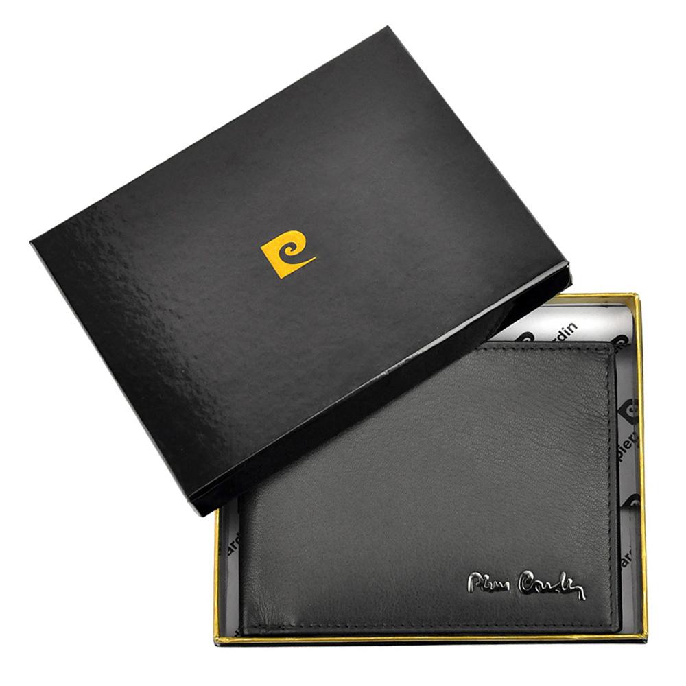 Pierre Cardin | Ανδρικό πορτοφόλι από γνήσιο φυσικό δέρμα GPB301, Μαύρο - με προστασία ασύρματης ανάγνωσης RFID 2