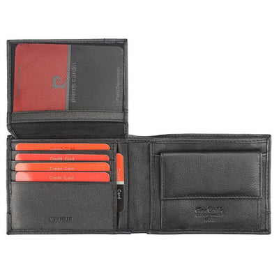Pierre Cardin | Ανδρικό πορτοφόλι από γνήσιο φυσικό δέρμα GPB393, Μαύρο 5