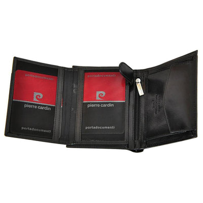 Pierre Cardin | Ανδρικό πορτοφόλι από γνήσιο φυσικό δέρμα GPB441, Μαύρο - με προστασία ασύρματης ανάγνωσης RFID 5
