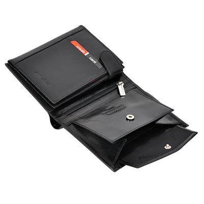 Pierre Cardin | Ανδρικό πορτοφόλι από γνήσιο φυσικό δέρμα GPB441, Μαύρο - με προστασία ασύρματης ανάγνωσης RFID 8