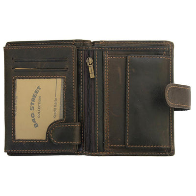 Ανδρικό πορτοφόλι από γνήσιο φυσικό δέρμα GPB505, Σκούρο Καφέ 3