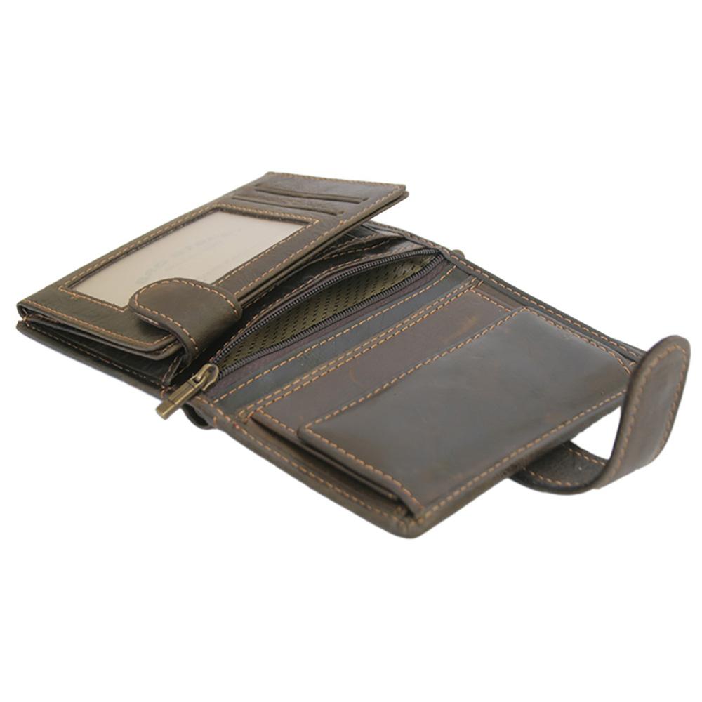 Ανδρικό πορτοφόλι από γνήσιο φυσικό δέρμα GPB505, Σκούρο Καφέ 4
