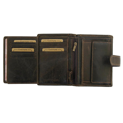 Ανδρικό πορτοφόλι από γνήσιο φυσικό δέρμα GPB505, Σκούρο Καφέ 7