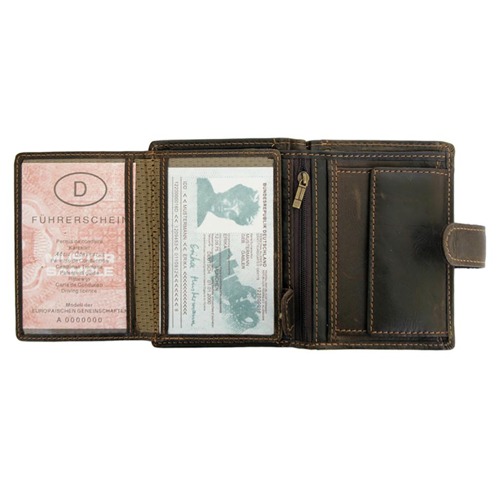 Ανδρικό πορτοφόλι από γνήσιο φυσικό δέρμα GPB505, Σκούρο Καφέ 8