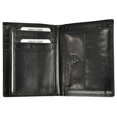 Ανδρικό πορτοφόλι από γνήσιο φυσικό δέρμα GPB629, Μαύρο - με προστασία ασύρματης ανάγνωσης RFID 7