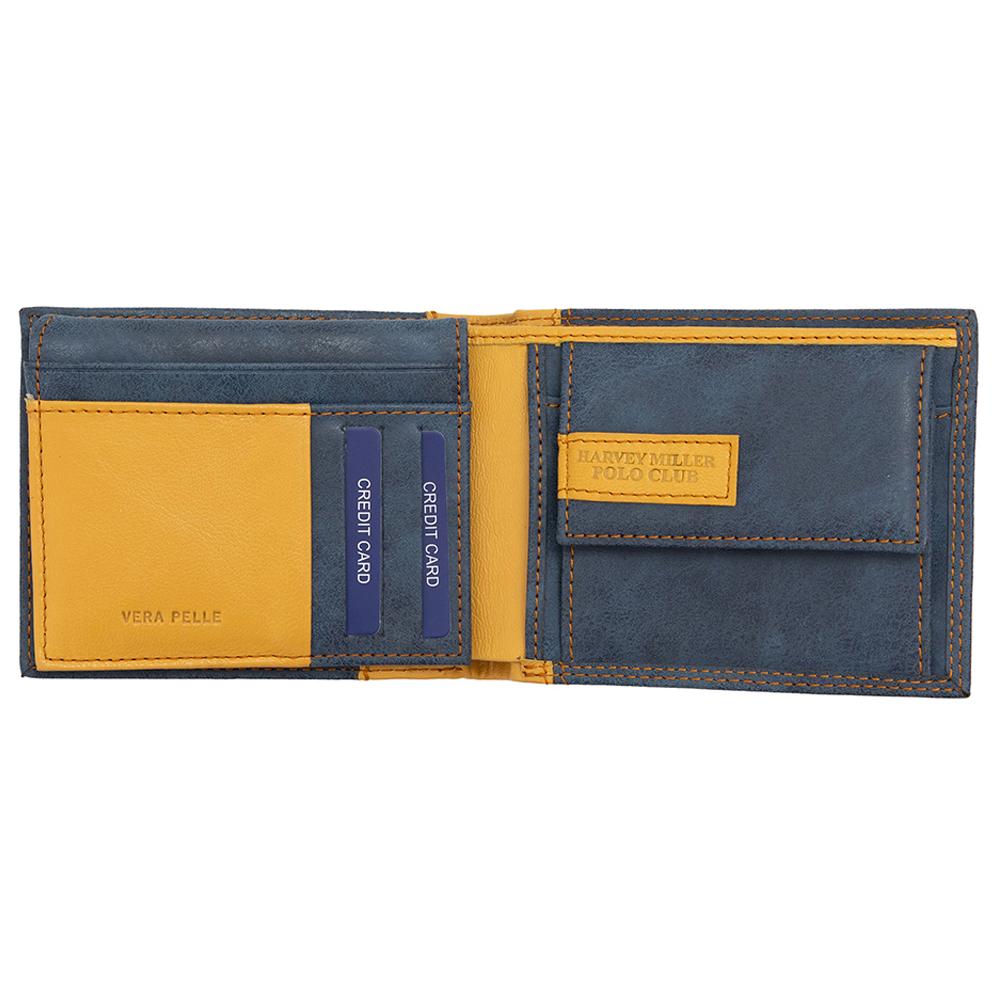 Ανδρικό πορτοφόλι από γνήσιο φυσικό δέρμα GPB634, Μπλε 3