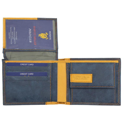 Ανδρικό πορτοφόλι από γνήσιο φυσικό δέρμα GPB634, Μπλε 4