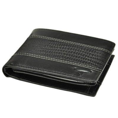 Ανδρικό πορτοφόλι από γνήσιο φυσικό δέρμα GPB640, Μαύρο - με προστασία ασύρματης ανάγνωσης RFID 3