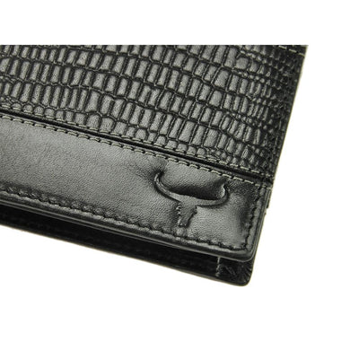 Ανδρικό πορτοφόλι από γνήσιο φυσικό δέρμα GPB640, Μαύρο - με προστασία ασύρματης ανάγνωσης RFID 4