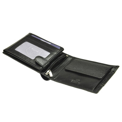 Ανδρικό πορτοφόλι από γνήσιο φυσικό δέρμα GPB640, Μαύρο - με προστασία ασύρματης ανάγνωσης RFID 8