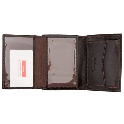 Ανδρικό πορτοφόλι από γνήσιο φυσικό δέρμα GPB648, Σκούρο Καφέ 4