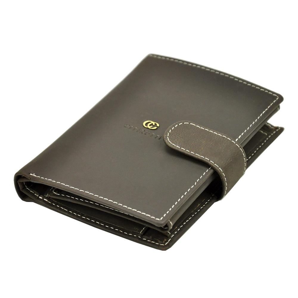 Ανδρικό πορτοφόλι από γνήσιο φυσικό δέρμα GPB655, Σκούρο Καφέ 2
