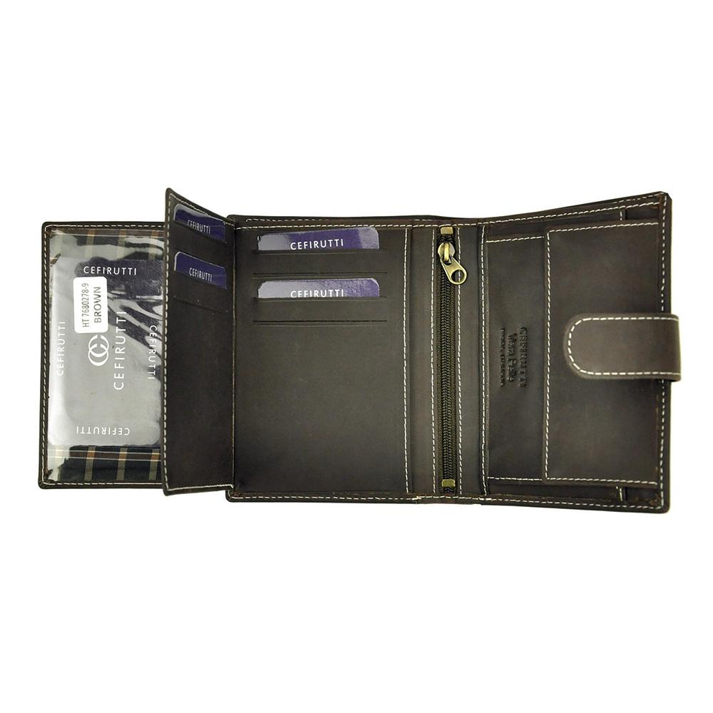 Ανδρικό πορτοφόλι από γνήσιο φυσικό δέρμα GPB655, Σκούρο Καφέ 5