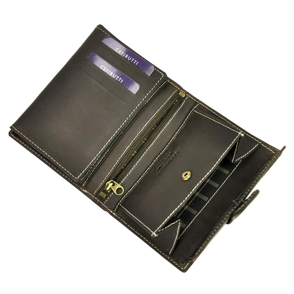 Ανδρικό πορτοφόλι από γνήσιο φυσικό δέρμα GPB655, Σκούρο Καφέ 6
