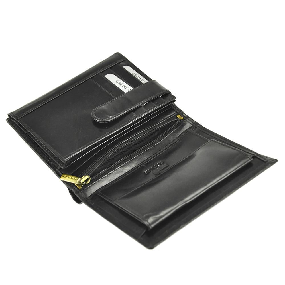 Ανδρικό πορτοφόλι από γνήσιο φυσικό δέρμα GPB663, Μαύρο - με προστασία ασύρματης ανάγνωσης RFID 8