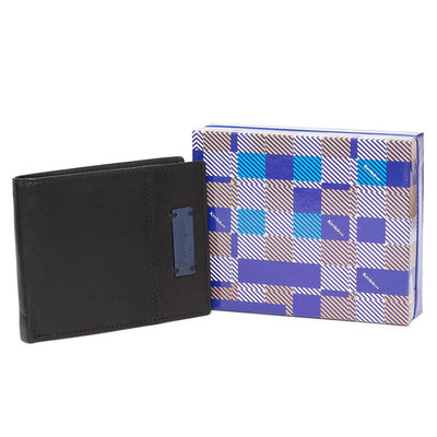 Ανδρικό πορτοφόλι από γνήσιο φυσικό δέρμα GPB666, Μαύρο/Μπλε 2
