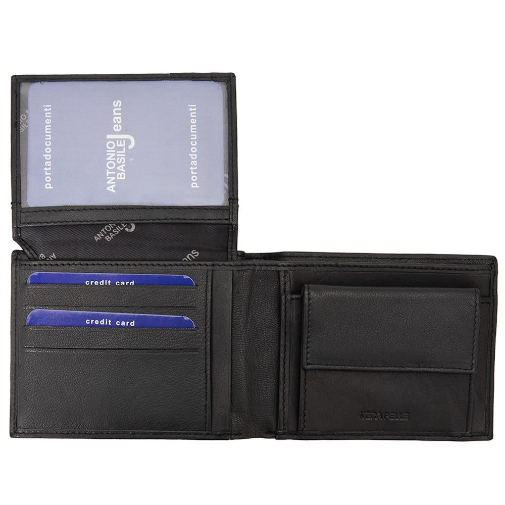 Ανδρικό πορτοφόλι από γνήσιο φυσικό δέρμα GPB670, Μαύρο/Κόκκινο - με προστασία ασύρματης ανάγνωσης RFID 4