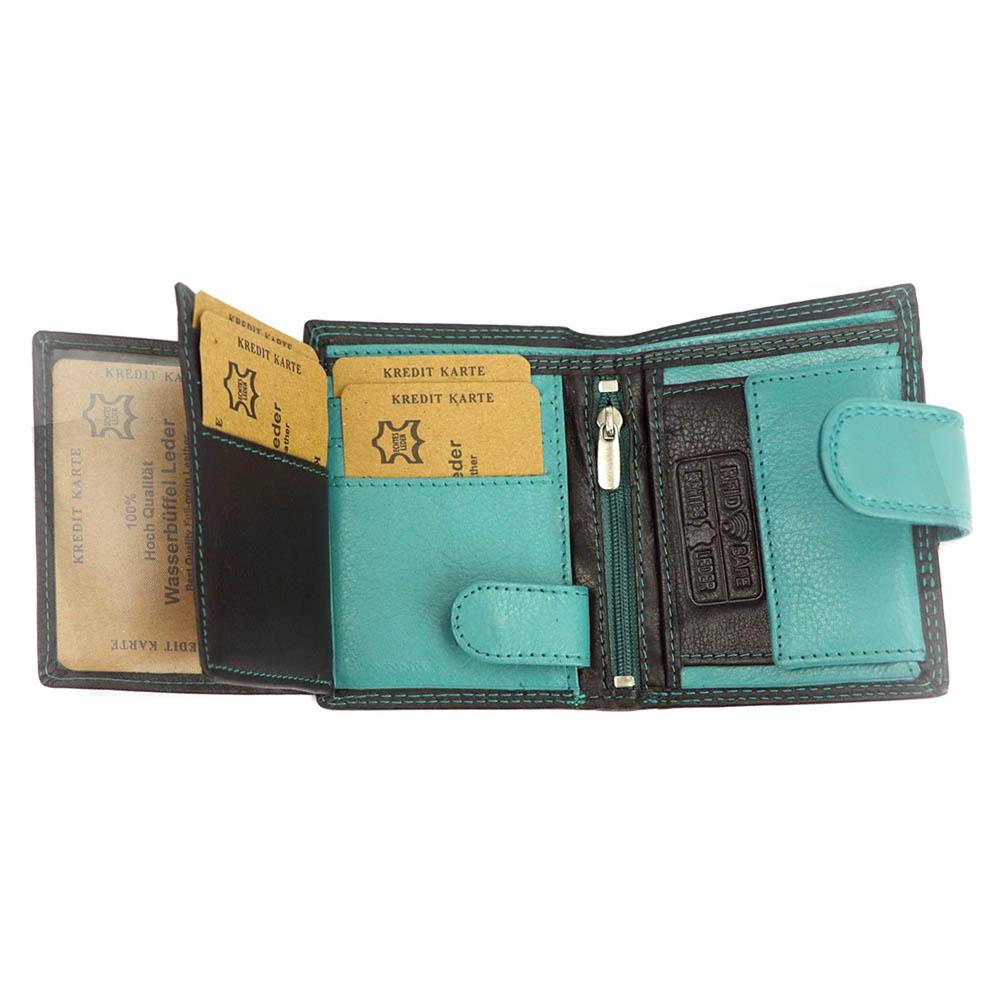 Ανδρικό πορτοφόλι από γνήσιο φυσικό δέρμα GPB679, Μαύρο/Μπλε - με προστασία ασύρματης ανάγνωσης RFID 4
