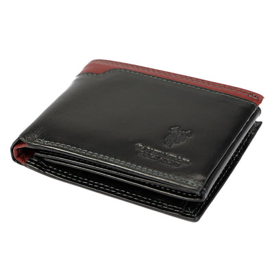 Ανδρικό πορτοφόλι από γνήσιο φυσικό δέρμα GPB697, Μαύρο/Κόκκινο 2