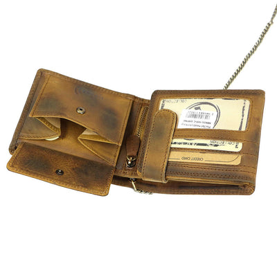 Ανδρικό πορτοφόλι από γνήσιο φυσικό δέρμα GPB706, Καφέ - με προστασία ασύρματης ανάγνωσης RFID 5