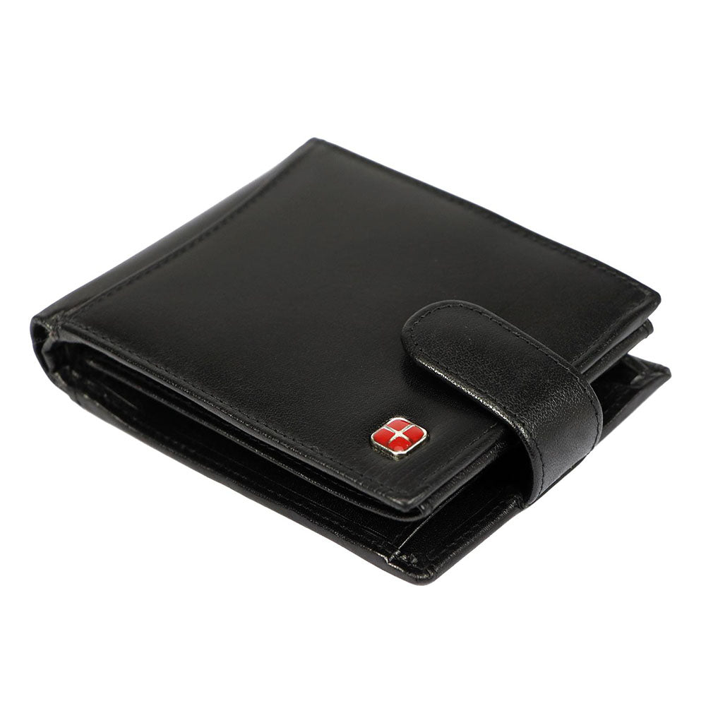 Ανδρικό πορτοφόλι από γνήσιο φυσικό δέρμα GPB708, Μαύρο - με προστασία ασύρματης ανάγνωσης RFID 2