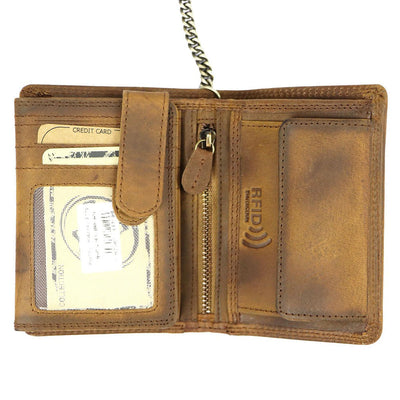 Ανδρικό πορτοφόλι από γνήσιο φυσικό δέρμα GPB710, Καφέ - με προστασία ασύρματης ανάγνωσης RFID 2