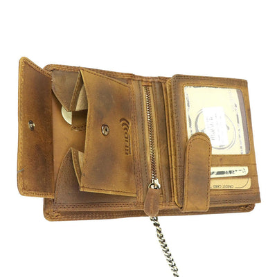 Ανδρικό πορτοφόλι από γνήσιο φυσικό δέρμα GPB710, Καφέ - με προστασία ασύρματης ανάγνωσης RFID 5