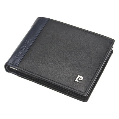 Pierre Cardin | Ανδρικό πορτοφόλι από γνήσιο φυσικό δέρμα GPB723, Μαύρο/Μπλε - με προστασία ασύρματης ανάγνωσης RFID 3