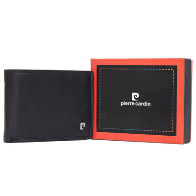 Pierre Cardin | Ανδρικό πορτοφόλι από γνήσιο φυσικό δέρμα GPB731, Μαύρο - με προστασία ασύρματης ανάγνωσης RFID 2