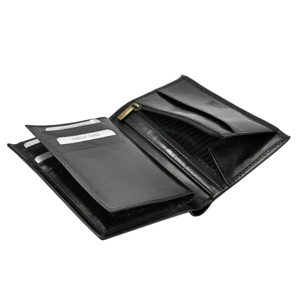 Ανδρικό πορτοφόλι από γνήσιο φυσικό δέρμα GPB736, Μαύρο - με προστασία ασύρματης ανάγνωσης RFID 6