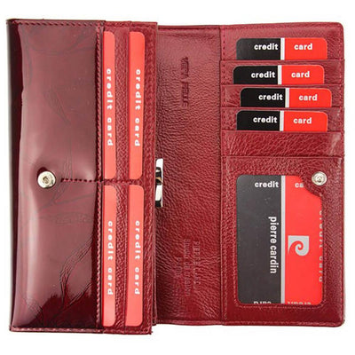 Pierre Cardin | Γυναικείο πορτοφόλι από γνήσιο φυσικό δέρμα GPD016, Βουργουνδί 3