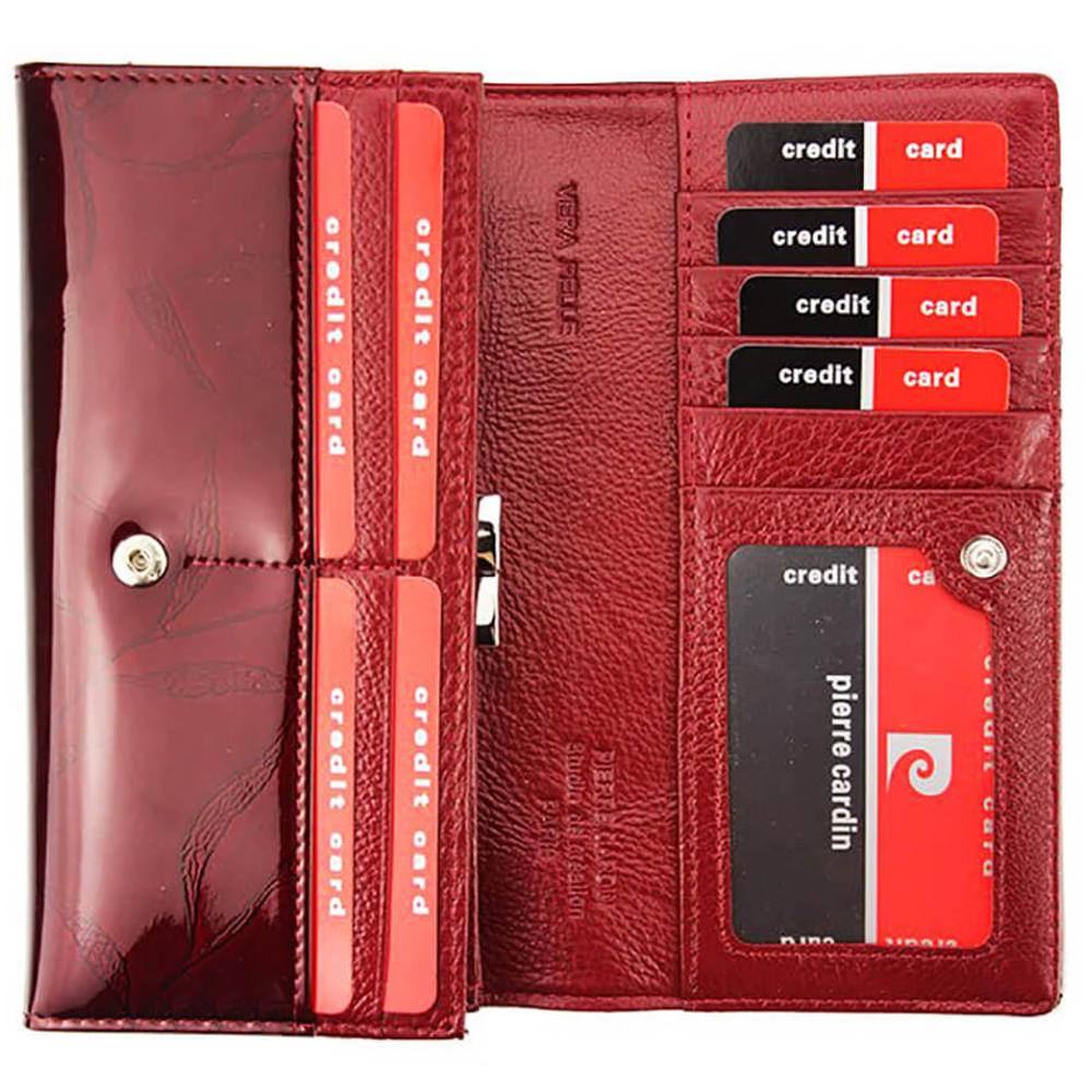 Pierre Cardin | Γυναικείο πορτοφόλι από γνήσιο φυσικό δέρμα GPD016, Κόκκινο 3
