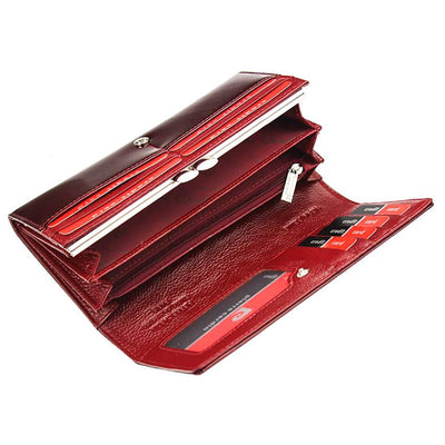 Pierre Cardin | Γυναικείο πορτοφόλι από γνήσιο φυσικό δέρμα GPD016, Κόκκινο 4