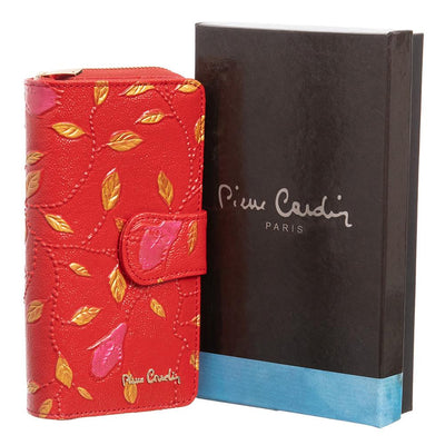 Pierre Cardin | Γυναικείο πορτοφόλι από γνήσιο φυσικό δέρμα GPD036, Κόκκινο 2