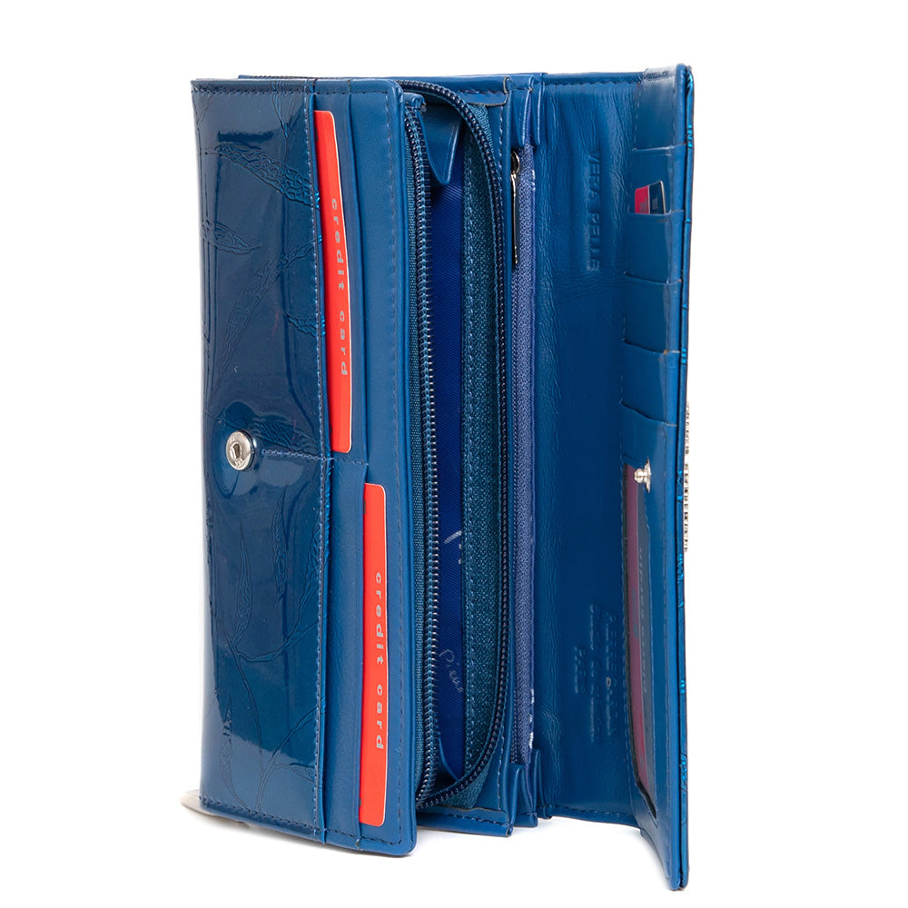 Pierre Cardin | Γυναικείο πορτοφόλι από γνήσιο φυσικό δέρμα GPD027, Μπλε 4