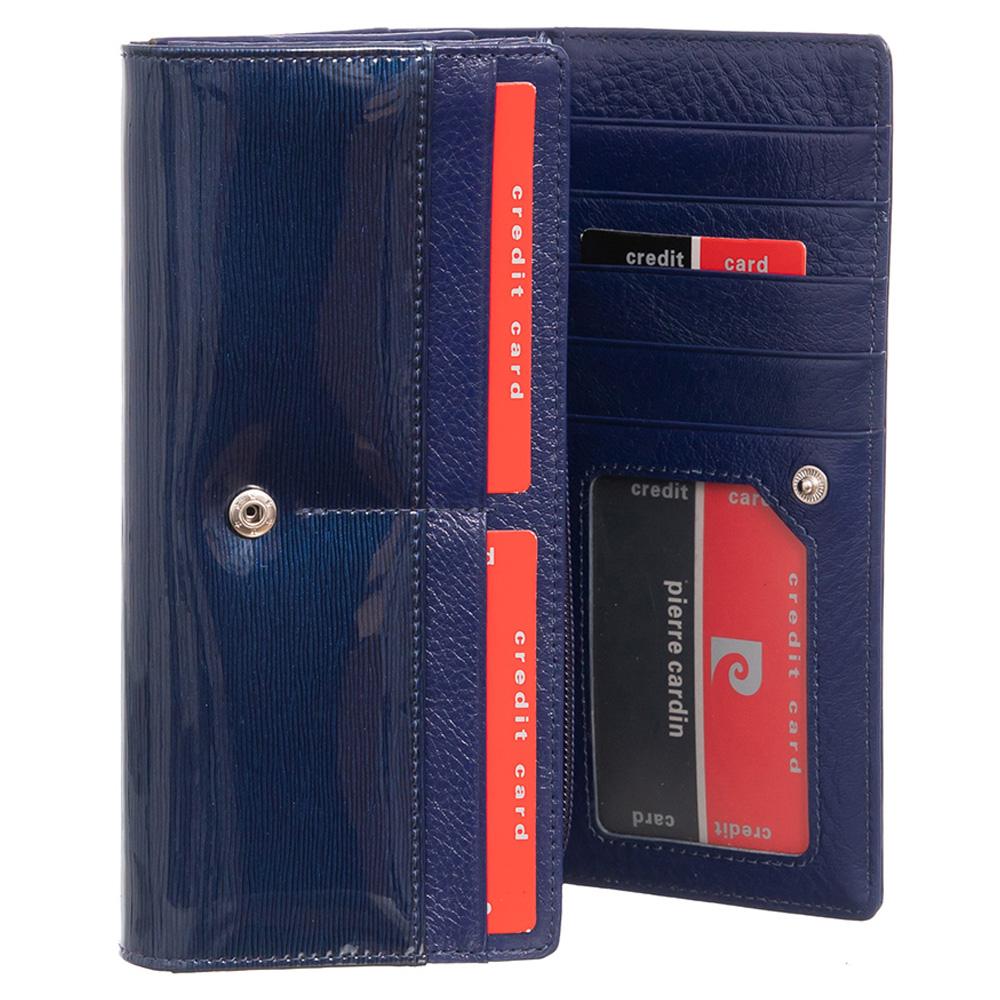 Pierre Cardin | Γυναικείο πορτοφόλι από γνήσιο φυσικό δέρμα GPD028, Μπλε 3