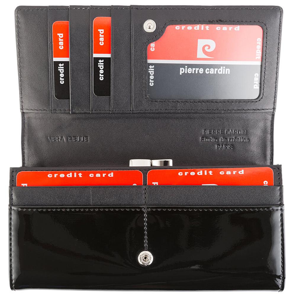 Pierre Cardin | Γυναικείο πορτοφόλι από γνήσιο φυσικό δέρμα GPD044, Μαύρο 3