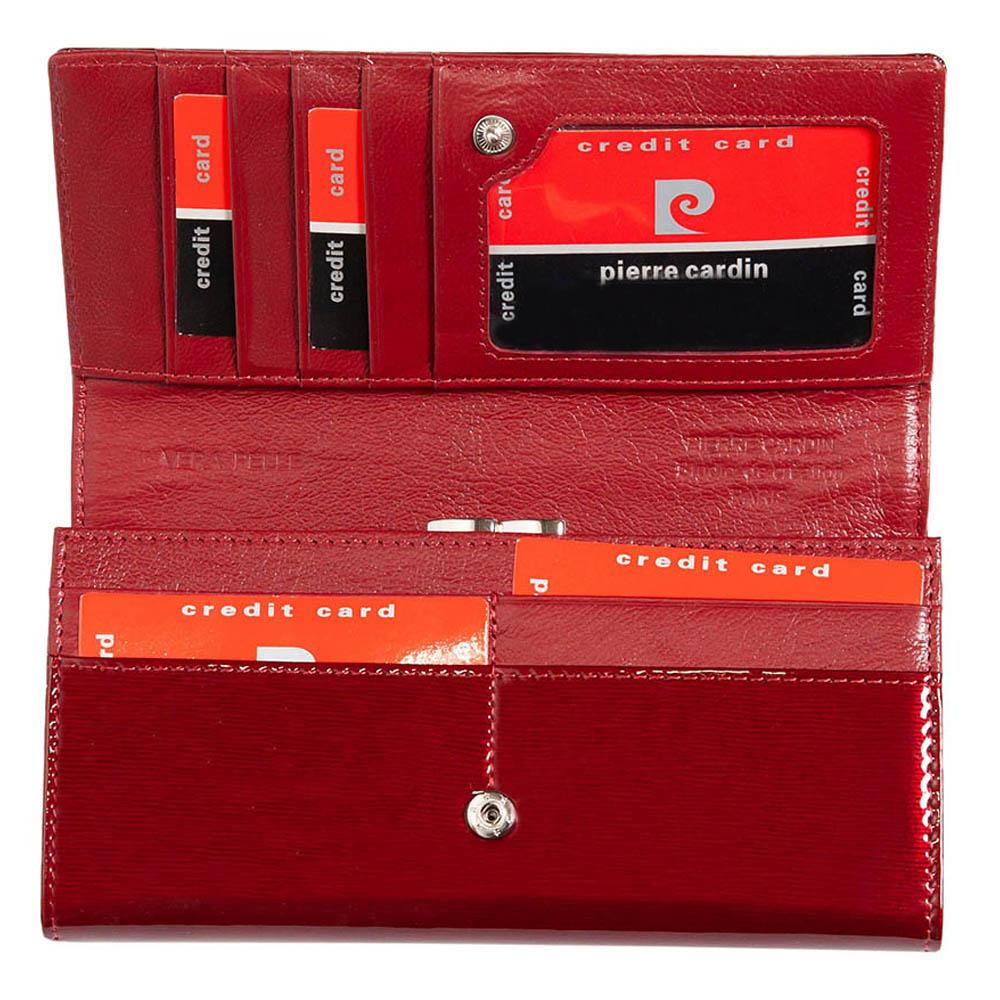 Pierre Cardin | Γυναικείο πορτοφόλι από γνήσιο φυσικό δέρμα GPD044, Κόκκινο 3