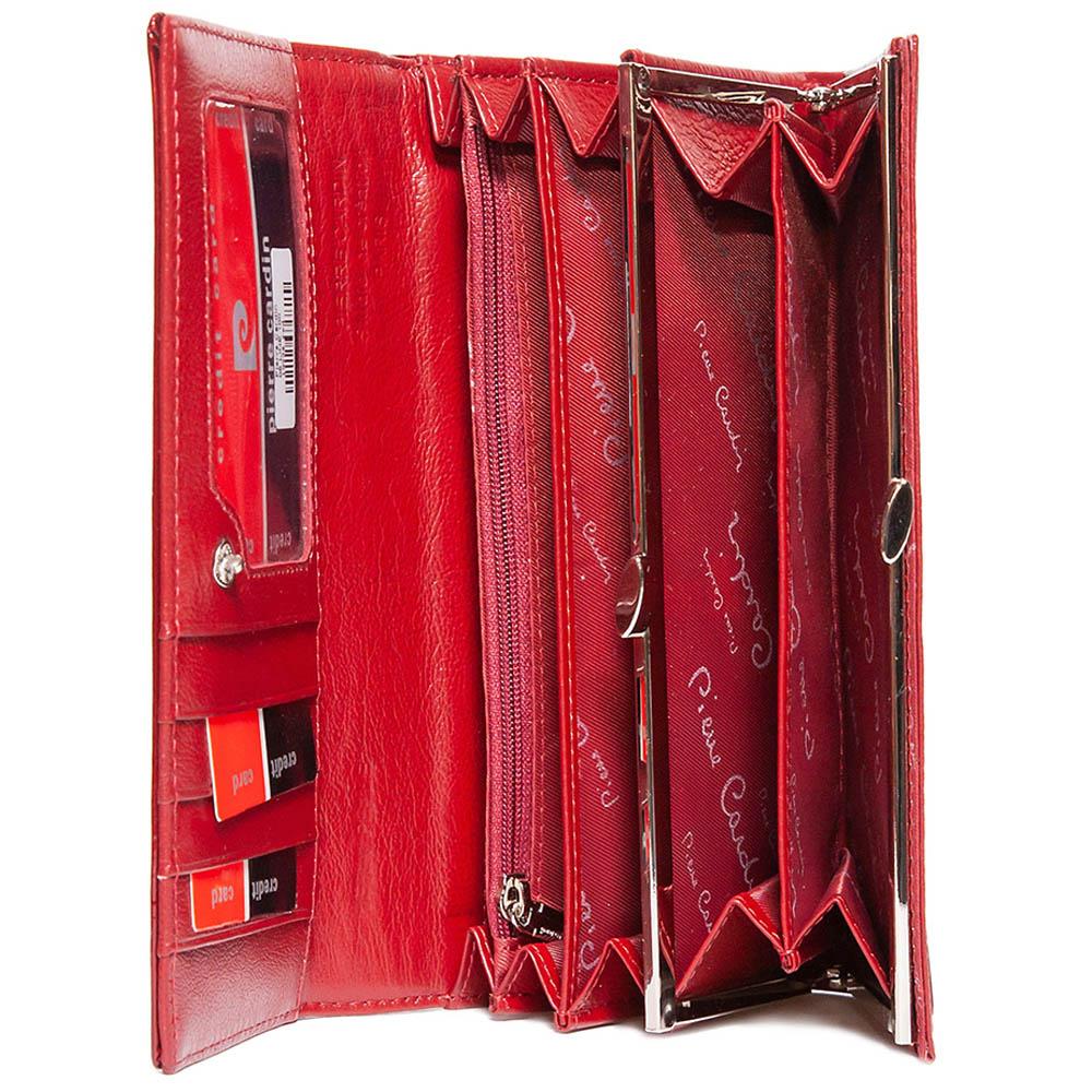 Pierre Cardin | Γυναικείο πορτοφόλι από γνήσιο φυσικό δέρμα GPD044, Κόκκινο 4