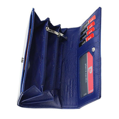 Pierre Cardin | Γυναικείο πορτοφόλι από γνήσιο φυσικό δέρμα GPD057, Μπλε 4