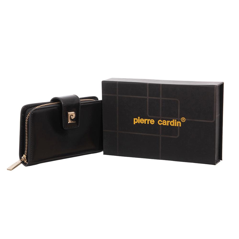 Pierre Cardin | Γυναικείο πορτοφόλι από γνήσιο φυσικό δέρμα GPD060, Μαύρο 2