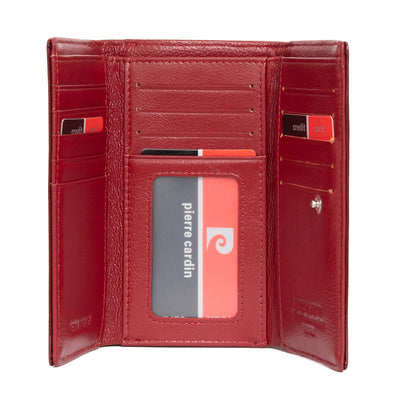 Pierre Cardin | Γυναικείο πορτοφόλι από γνήσιο φυσικό δέρμα GPD064, Βυσσινί 4
