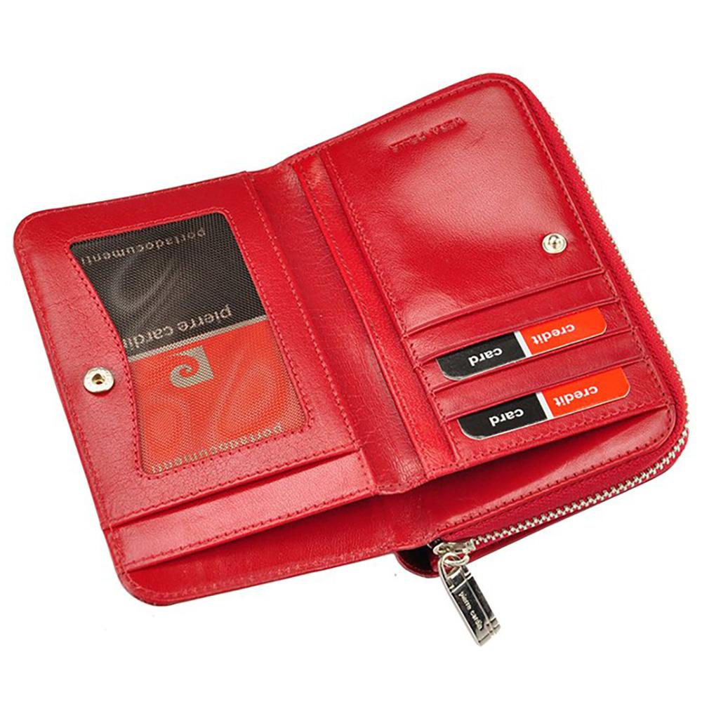 Pierre Cardin | Γυναικείο πορτοφόλι από γνήσιο φυσικό δέρμα GPD074, Κόκκινο 6