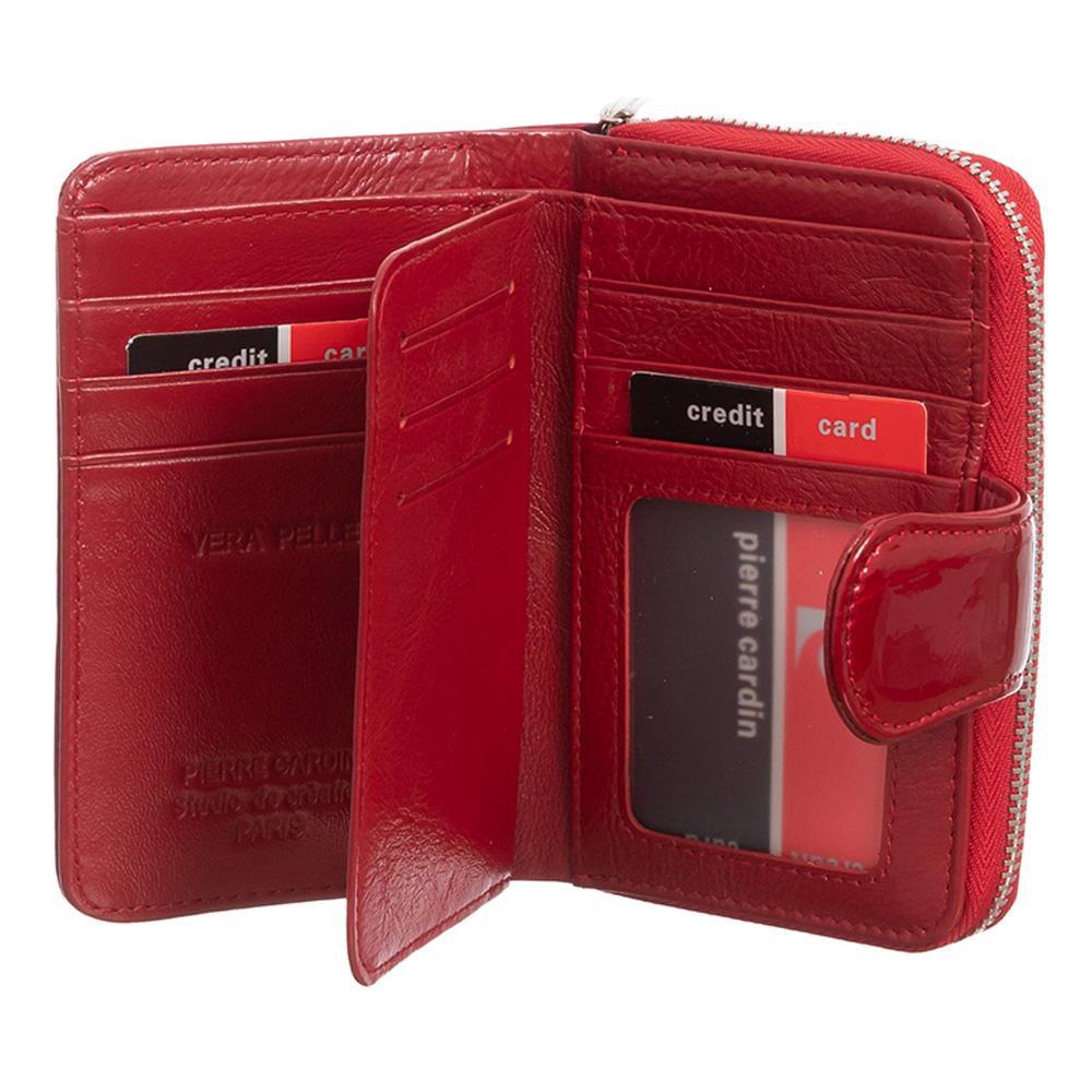 Pierre Cardin | Γυναικείο πορτοφόλι από γνήσιο φυσικό δέρμα GPD075, Κόκκινο 3