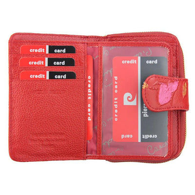 Pierre Cardin | Γυναικείο πορτοφόλι από γνήσιο φυσικό δέρμα GPD076, Κόκκινο 3