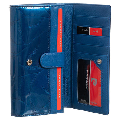 Pierre Cardin | Γυναικείο πορτοφόλι από γνήσιο φυσικό δέρμα GPD077, Μπλε 3