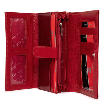 Pierre Cardin | Γυναικείο πορτοφόλι από γνήσιο φυσικό δέρμα GPD077, Κόκκινο 3
