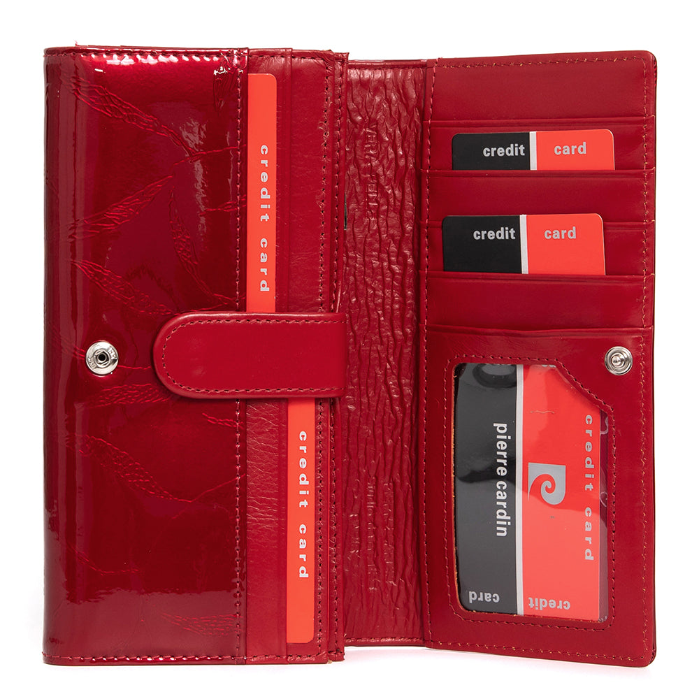 Pierre Cardin | Γυναικείο πορτοφόλι από γνήσιο φυσικό δέρμα GPD077, Κόκκινο 4