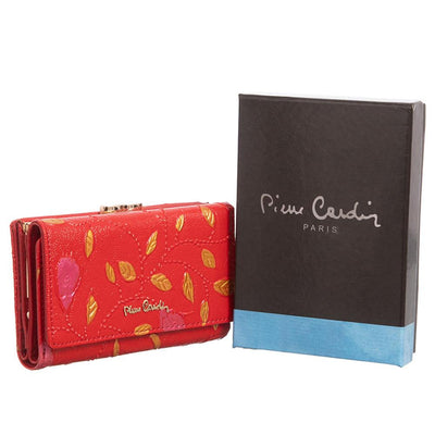 Pierre Cardin | Γυναικείο πορτοφόλι από γνήσιο φυσικό δέρμα GPD078, Κόκκινο 2