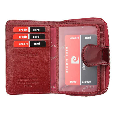 Pierre Cardin | Γυναικείο πορτοφόλι από γνήσιο φυσικό δέρμα GPD079, Κόκκινο 3